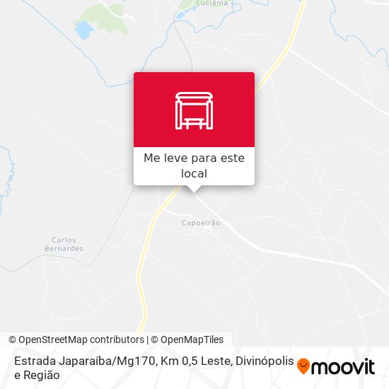 Estrada Japaraíba / Mg170, Km 0,5 Leste mapa