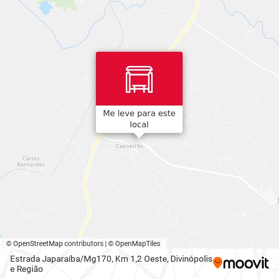 Estrada Japaraíba / Mg170, Km 1,2 Oeste mapa
