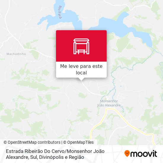 Estrada Ribeirão Do Cervo / Monsenhor João Alexandre, Sul mapa