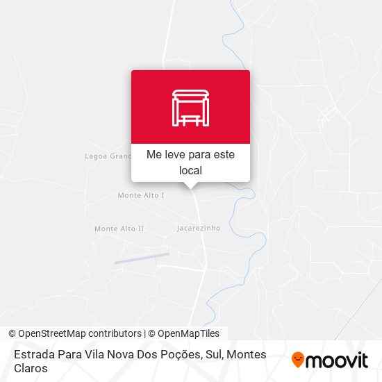 Estrada Para Vila Nova Dos Poções, Sul mapa