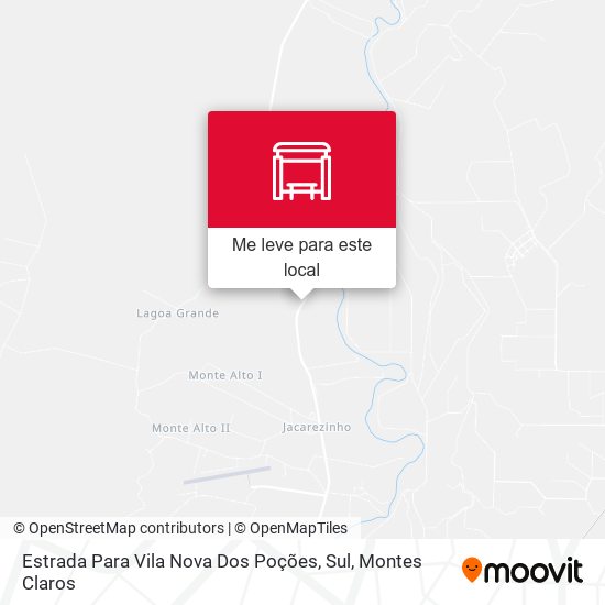 Estrada Para Vila Nova Dos Poções, Sul mapa