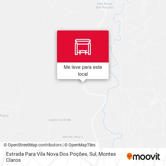 Estrada Para Vila Nova Dos Poções, Sul mapa
