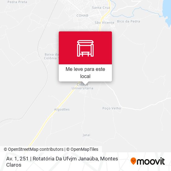 Av. 1, 251 | Rotatória Da Ufvjm Janaúba mapa
