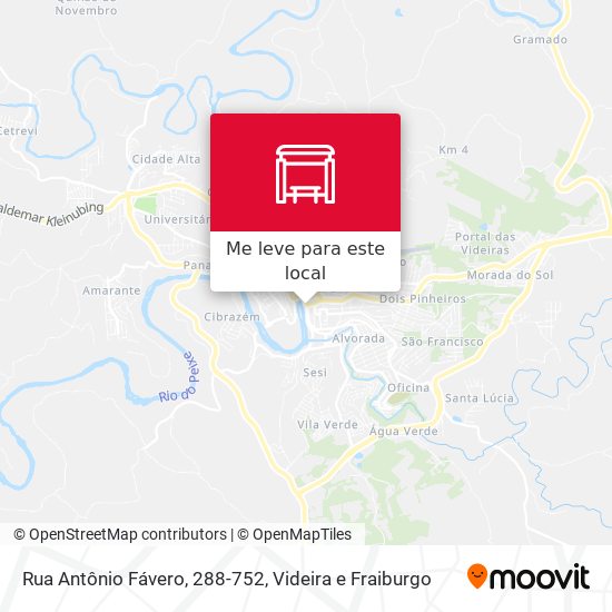 Rua Antônio Fávero, 288-752 mapa