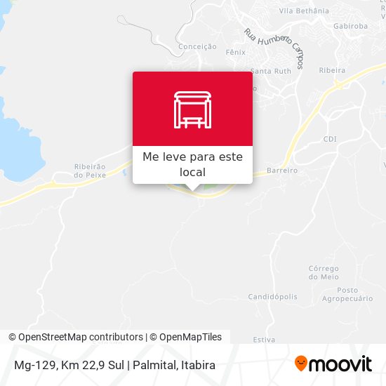 Mg-129, Km 22,9 Sul | Palmital mapa