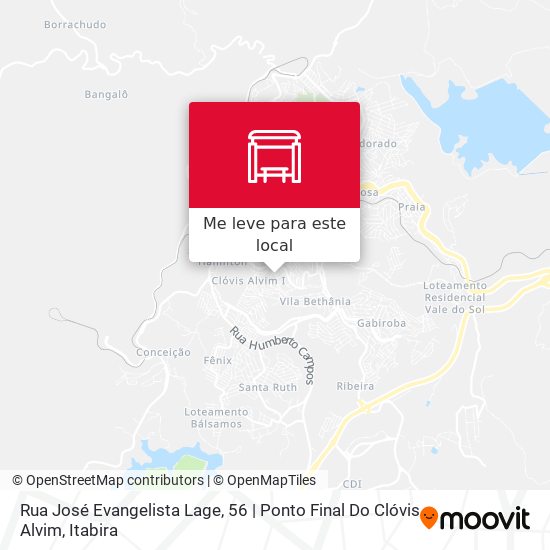 Rua José Evangelista Lage, 56 | Ponto Final Do Clóvis Alvim mapa