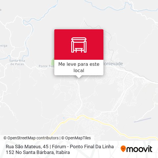 Rua São Mateus, 45 | Fórum - Ponto Final Da Linha 152 No Santa Bárbara mapa