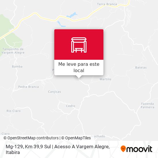 Mg-129, Km 39,9 Sul | Acesso A Vargem Alegre mapa