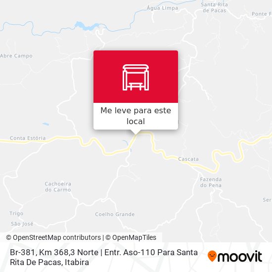 Br-381, Km 368,3 Norte | Entr. Aso-110 Para Santa Rita De Pacas mapa