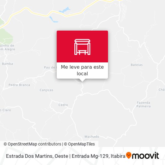 Estrada Dos Martins, Oeste | Entrada Mg-129 mapa