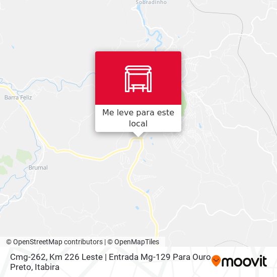 Cmg-262, Km 226 Leste | Entrada Mg-129 Para Ouro Preto mapa