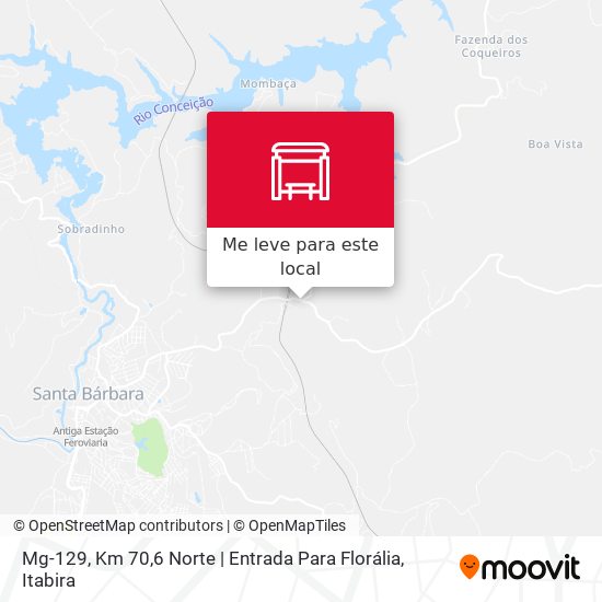 Mg-129, Km 70,6 Norte | Entrada Para Florália mapa