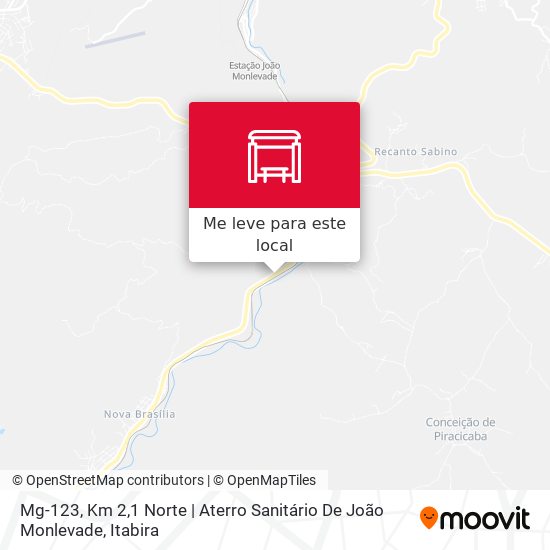 Mg-123, Km 2,1 Norte | Aterro Sanitário De João Monlevade mapa