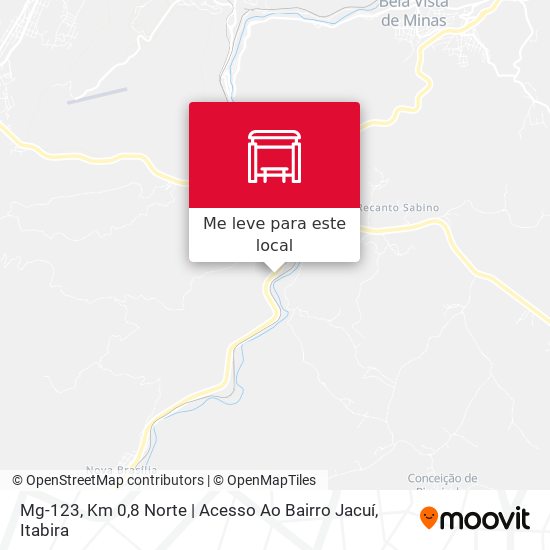 Mg-123, Km 0,8 Norte | Acesso Ao Bairro Jacuí mapa