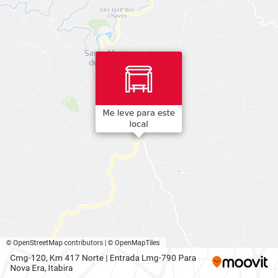 Cmg-120, Km 417 Norte | Entrada Lmg-790 Para Nova Era mapa