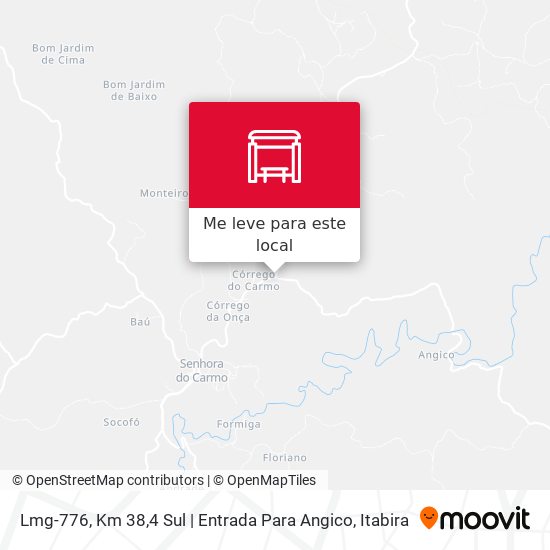 Lmg-776, Km 38,4 Sul | Entrada Para Angico mapa