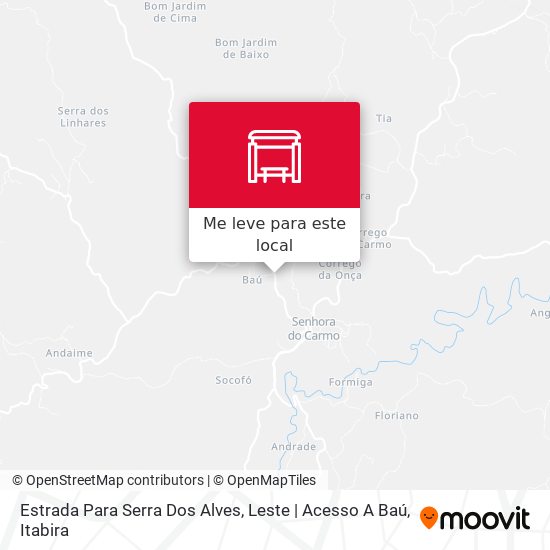 Estrada Para Serra Dos Alves, Leste | Acesso A Baú mapa