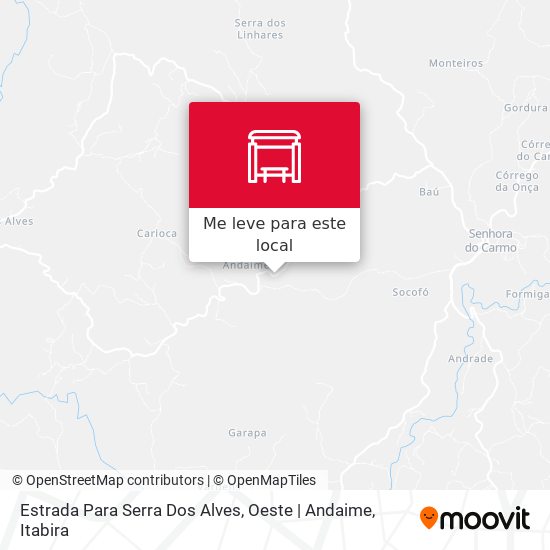 Estrada Para Serra Dos Alves, Oeste | Andaime mapa