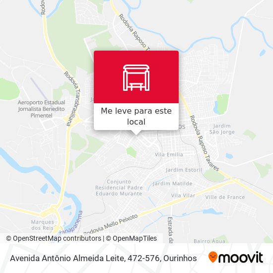 Avenida Antônio Almeida Leite, 472-576 mapa