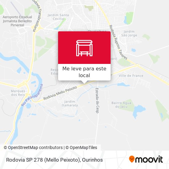 Rodovia SP 278 (Mello Peixoto) mapa