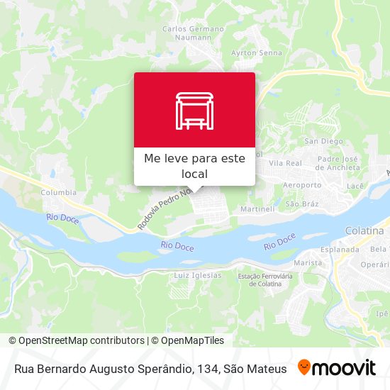 Rua Bernardo Augusto Sperândio, 134 mapa