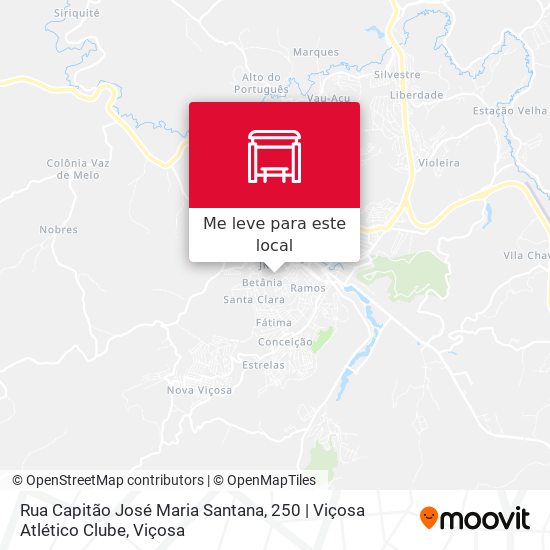 Rua Capitão José Maria Santana, 250 | Viçosa Atlético Clube mapa