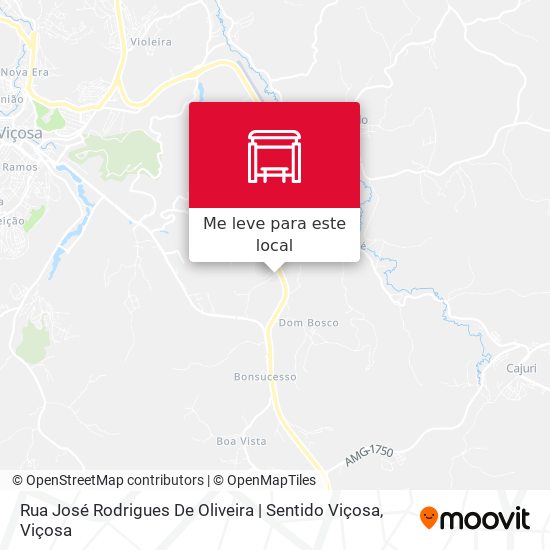 Rua José Rodrigues De Oliveira | Sentido Viçosa mapa