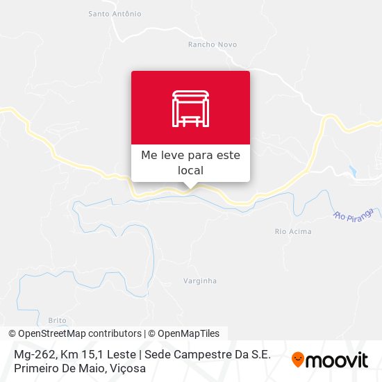 Mg-262, Km 15,1 Leste | Sede Campestre Da S.E. Primeiro De Maio mapa