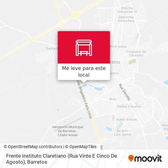 Frente Instituto Claretiano (Rua Vinte E Cinco De Agosto) mapa
