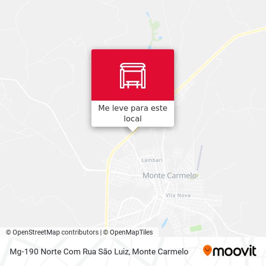 Mg-190 Norte Com Rua São Luiz mapa