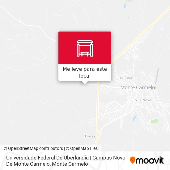 Universidade Federal De Uberlândia | Campus Novo De Monte Carmelo mapa