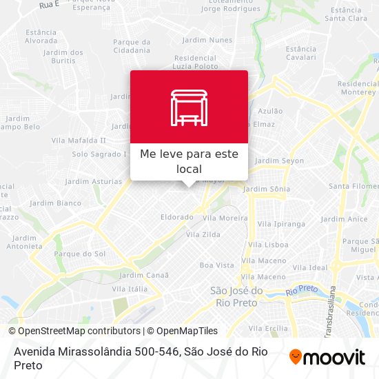 Avenida Mirassolândia 500-546 mapa
