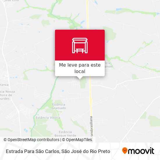 Estrada Para São Carlos mapa