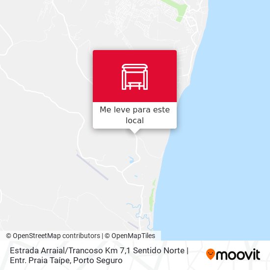 Estrada Arraial / Trancoso Km 7,1 Sentido Norte | Entr. Praia Taípe mapa