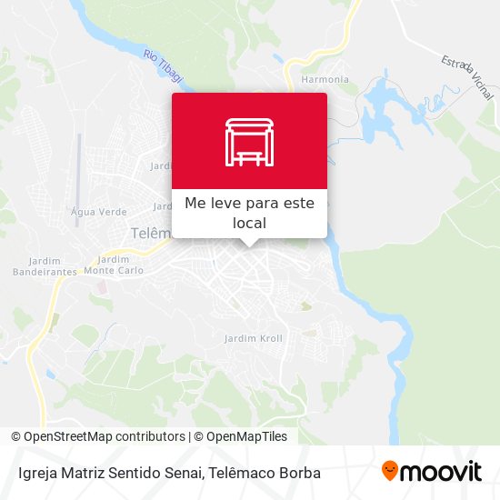 Igreja Matriz Sentido Senai mapa