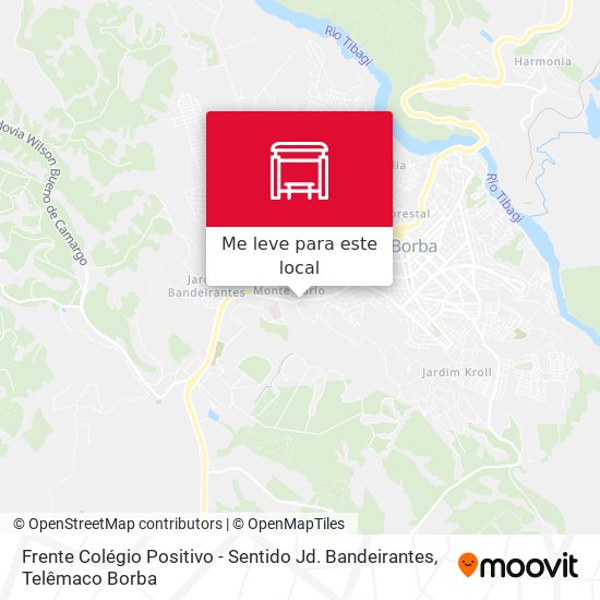 Frente Colégio Positivo - Sentido Jd. Bandeirantes mapa