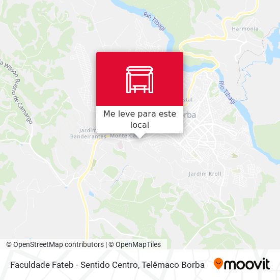 Faculdade Fateb - Sentido Centro mapa