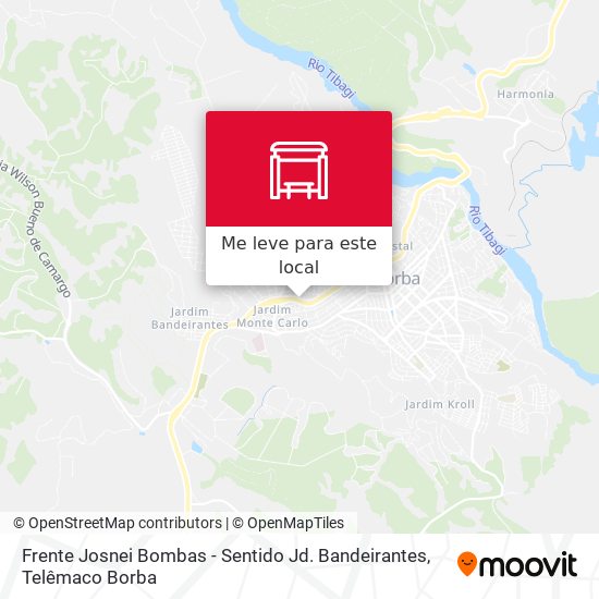 Frente Josnei Bombas - Sentido Jd. Bandeirantes mapa