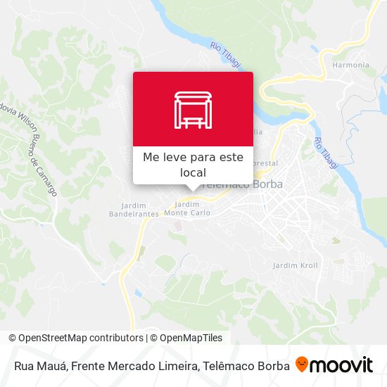 Rua Mauá, Frente Mercado Limeira mapa