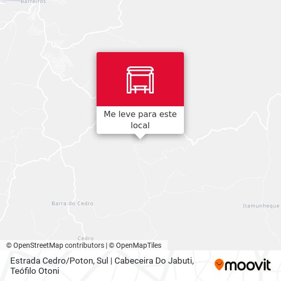 Estrada Cedro / Poton, Sul | Cabeceira Do Jabuti mapa