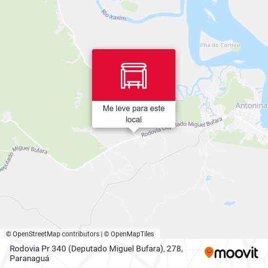 Rodovia Pr 340 (Deputado Miguel Bufara), 278 mapa