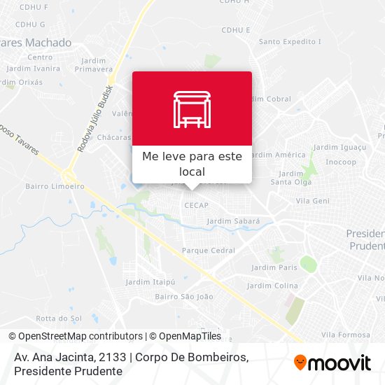 Av. Ana Jacinta, 2133 | Corpo De Bombeiros mapa