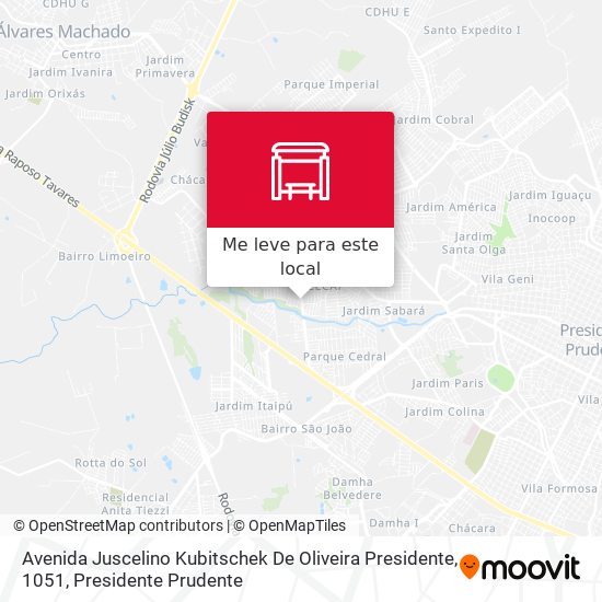 Avenida Juscelino Kubitschek De Oliveira Presidente, 1051 mapa