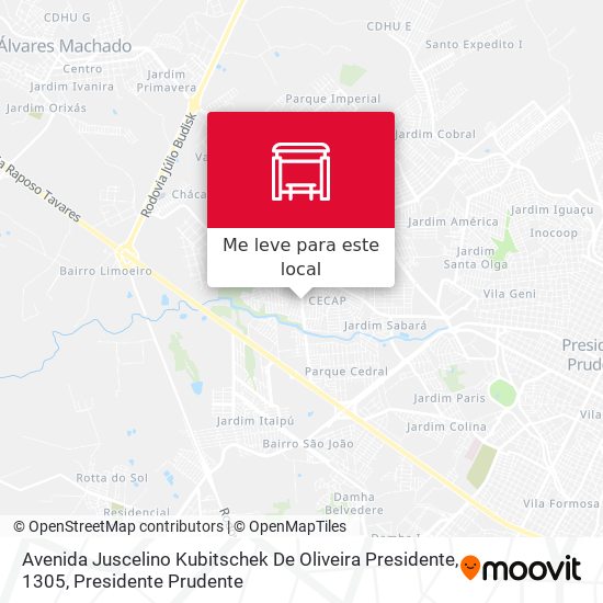 Avenida Juscelino Kubitschek De Oliveira Presidente, 1305 mapa