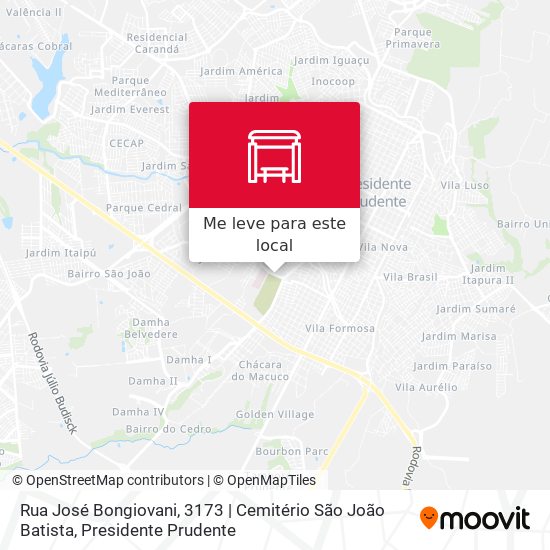 Rua José Bongiovani, 3173 | Cemitério São João Batista mapa