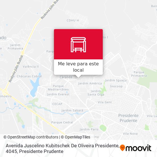 Avenida Juscelino Kubitschek De Oliveira Presidente, 4045 mapa