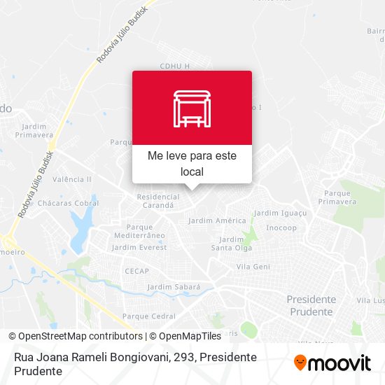 Rua Joana Rameli Bongiovani, 293 mapa