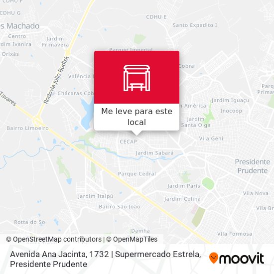 Avenida Ana Jacinta, 1732 | Supermercado Estrela mapa