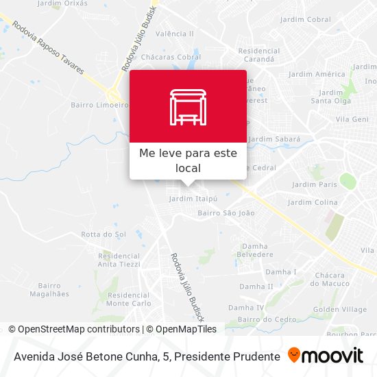 Avenida José Betone Cunha, 5 mapa