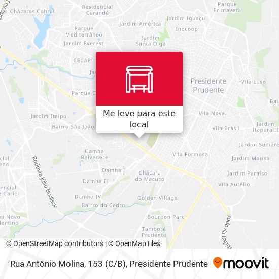 Rua Antônio Molina, 153 (C/B) mapa